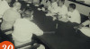 Foto Menteri Perhubungan Ir. Djuanda Kartawidjaja (duduk di tengah)  saat menghadiri  Konferensi Panitia Prioriteit Telepon di Kementerian Perhubungan, 30 Juli 1951.